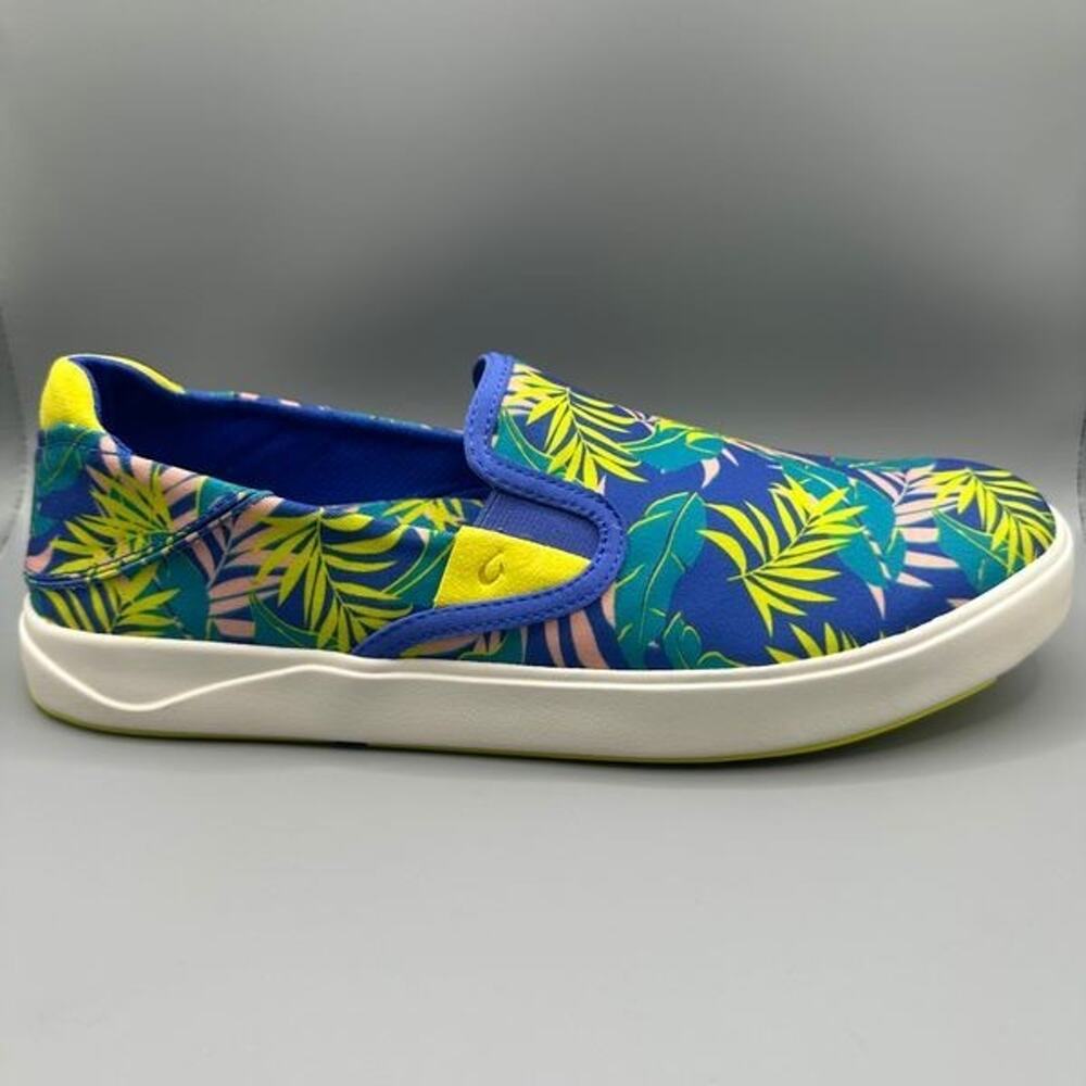 OluKai Lae'ahi Pa'i Men Size 11 Sunset Blue Aloha Slip On Shoes 10444-9HHA NEW
